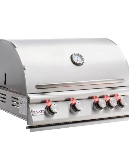 Blaze Premium LTE Built-In 4-Burner Gas Grill 32-Inch W/ Rear Infrared Burner & Grill Lights